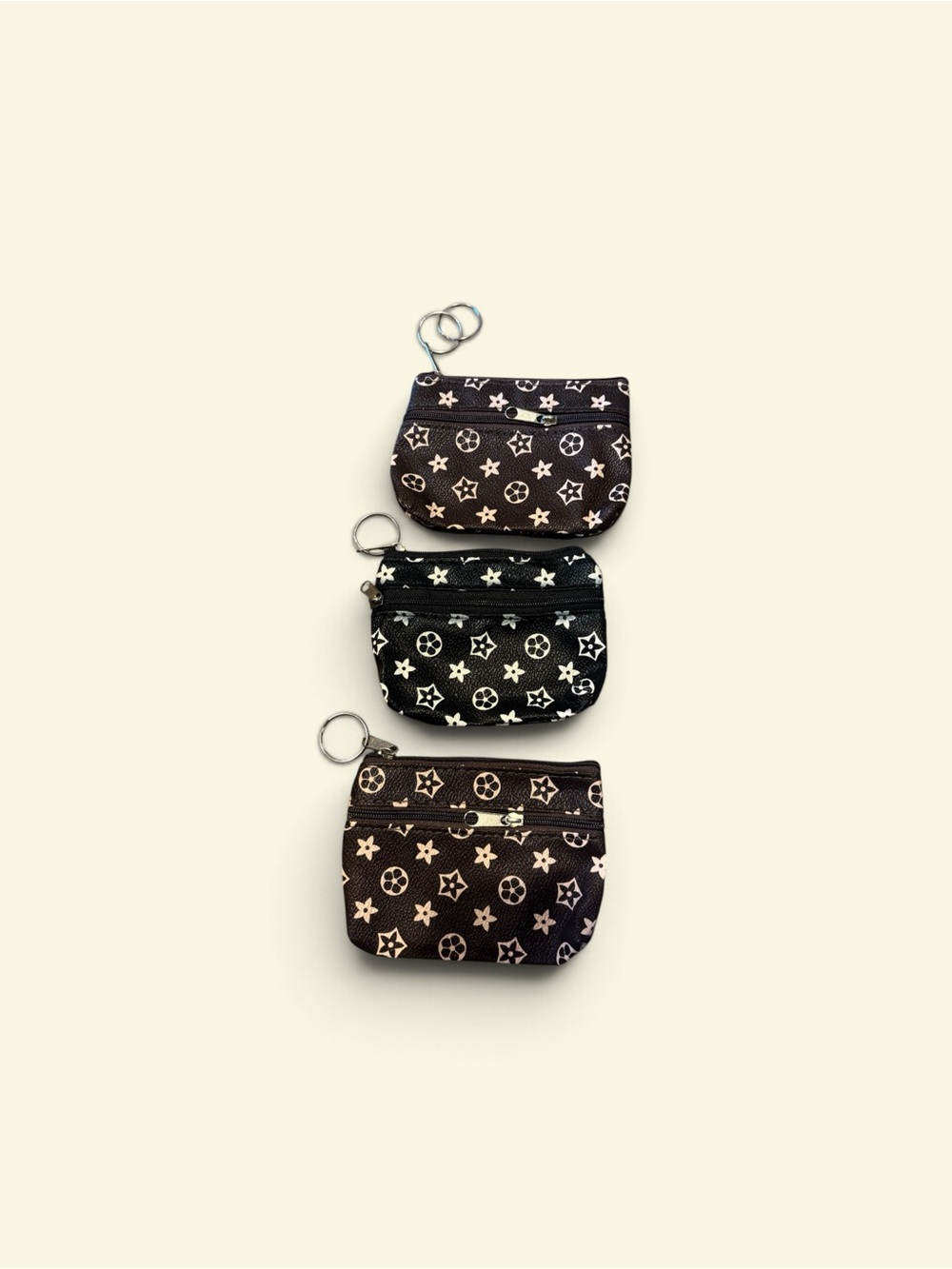 Pack of 3 coin pouch keychain
